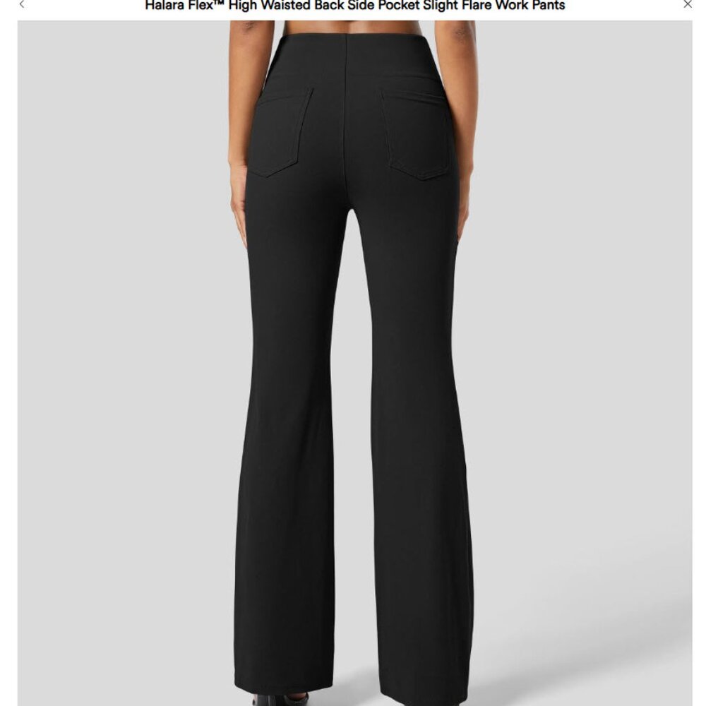 Halara Flex High Waisted Back Side Pocket Slight Flare Work Pants SZ Medium - Picture 2 of 9